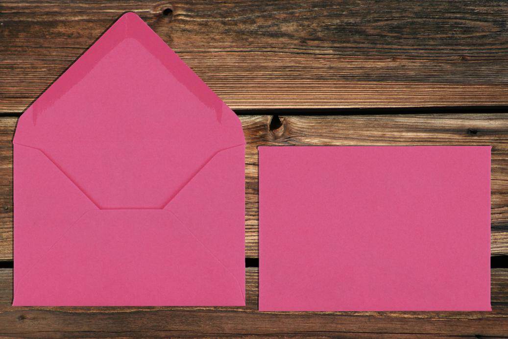 Briefhüllen 80x114 mm Nassklebend Knallrosa 120 g/qm